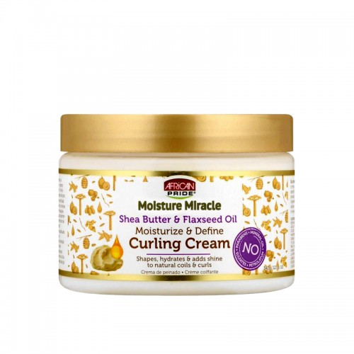 کرم مو کاسه ای آفریکن پراید مناسب موی فر مدل Shea Butter and FlaxSeed OiL حجم 340 میلی لیتر African Pride