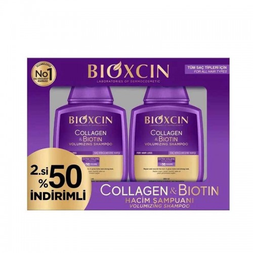 شامپو ضد ریزش Bioxcin (بنفش) مدل Collagen & Biotin حجم 300 میلی لیتر بیوکسین