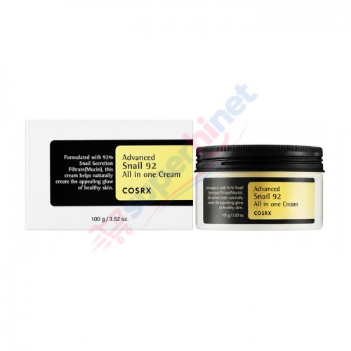 کرم مرطوب کننده صورت حلزون ۹۲٪ کوزارکس COSRX مدل Advanced Snail 92 All In One Cream  وزن ۱۰۰ گرم