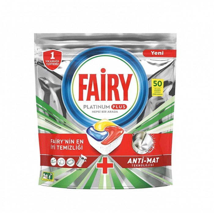 قرص ظرفشویی فیری  مدل پلاتنیوم پلاس Platinum Plus بسته 50 عددی Fairy