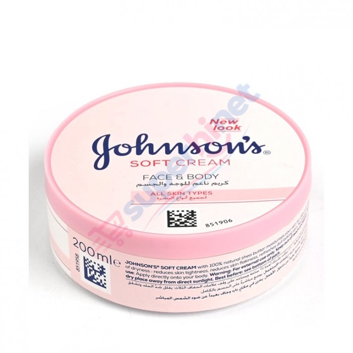 کرم صورت و بدنمرطوب‌کننده و نرم‌کننده  جانسون  مدل Soft Cream  Johnson’s  حجم ۲۰۰ میلی‌لیتر