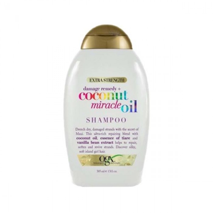 شامپو OGX موهای خشک و آسیب دیده  مدل Coconut Miracle Oil حجم 385 میلی لیتر  او جی ایکس