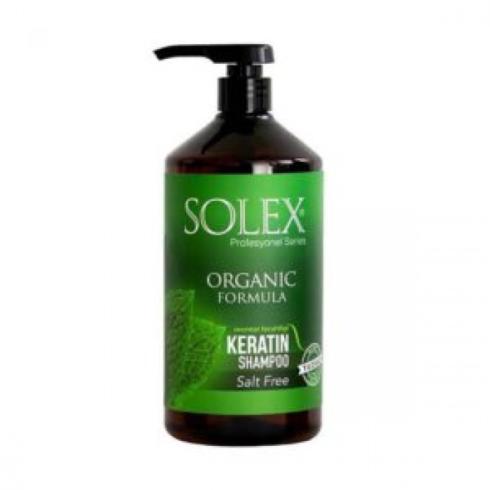 شامپو کراتین SOLEX بدون نمک salt free با عصاره نعناع حجم 1000 میلی لیتر سولکس
