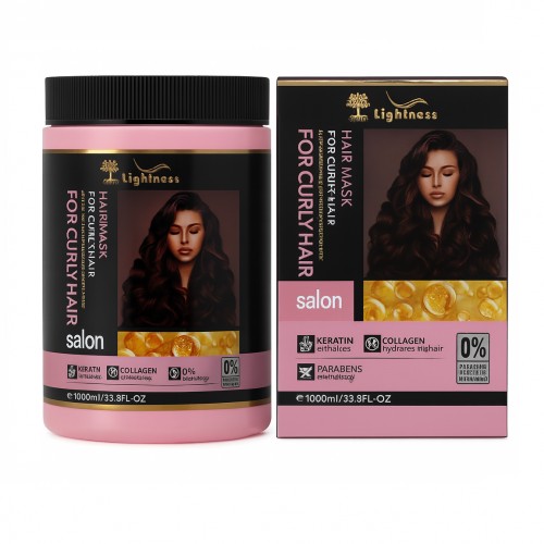 ماسک مو فاقد سولفات موی فر  LIGHTNESS مدل COLLAGEN & BOTOX حجم 1000 میلی لیتر لایتنس