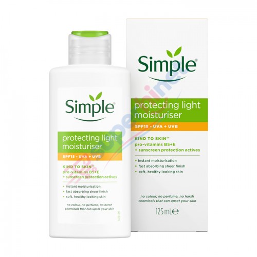 کرم مرطوب‌کننده سبک محافظ صورت با SPF 15 سیمپل Simple مدل Protecting Light Moisturiser حجم ۱۲۵ میلی‌لیتر