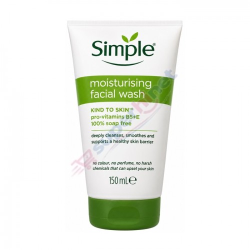 شوینده صورت پاک‌کننده و کمک به حفظ رطوبت پوست  سیمپل  مدل Kind to Skin Moisturising Facial Wash  Simple  حجم ۱۵۰ میلی‌لیتر