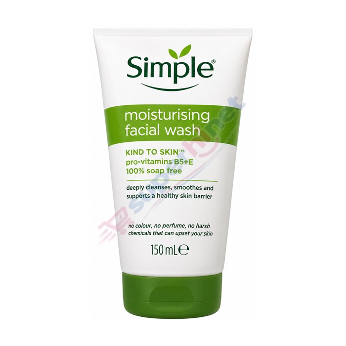شوینده صورت پاک‌کننده و کمک به حفظ رطوبت پوست  سیمپل  مدل Kind to Skin Moisturising Facial Wash  Simple  حجم ۱۵۰ میلی‌لیتر