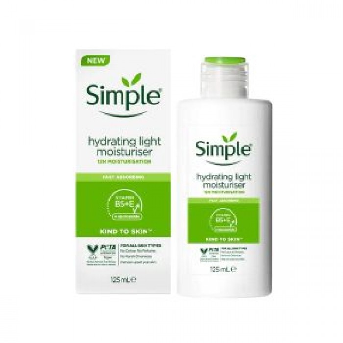 کرم آبرسان و مرطوب کننده  Simple مدل Hydrating Light حجم 125 میلی لیتر سیمپل